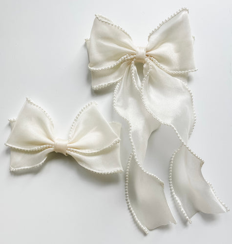 Pearl Ivory Ceci Bows and Headbands