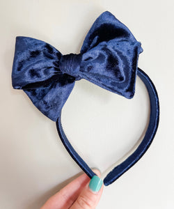 Navy Velvet Headband