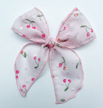 Load image into Gallery viewer, Cherry Swiss Dot Beloved Bows