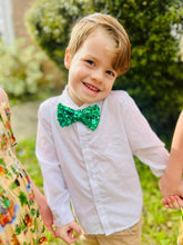 Load image into Gallery viewer, Kelly Green Sequin Bows, Headbands &amp; Bow Ties