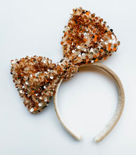 Load image into Gallery viewer, *2 Week TAT* Gold Sequin Bows &amp; Headbands