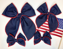 Load image into Gallery viewer, *PREORDER* Americana Linen Beloved Bows and Headbands