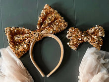 Load image into Gallery viewer, *2 Week TAT* Gold Sequin Bows &amp; Headbands