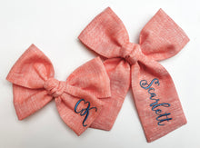 Load image into Gallery viewer, *4 Week TAT* Autumn Sunset Linen Name Bows