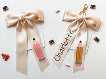 Load image into Gallery viewer, *PREORDER* Ivory Satin Keychains and Hair Bows