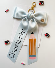 Load image into Gallery viewer, *PREORDER* Pale Blue Backpack Keychains and Hair Bows