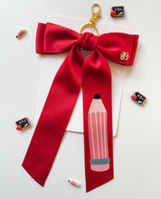 Load image into Gallery viewer, *PREORDER* Red Backpack Keychains and Hair Bows