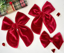 Load image into Gallery viewer, Ruby Red Velvet Bows