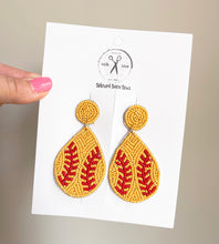 Load image into Gallery viewer, Softball Beaded Earrings