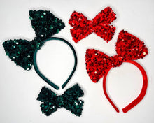 Load image into Gallery viewer, Red Sequin Bows &amp; Headbands  to