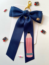 Load image into Gallery viewer, *PREORDER* Navy Satin Keychains and Hair Bows