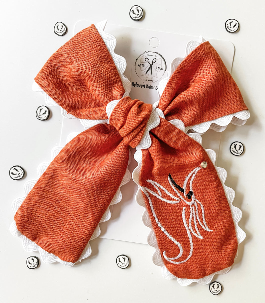 Zero the Ghost Pup Embroidered Bows