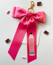 Load image into Gallery viewer, *PREORDER* Hot Pink Backpack Keychains and Hair Bows