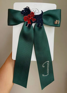 *PREORDER* Scottie + Rhinestone Monogram Satin Bows