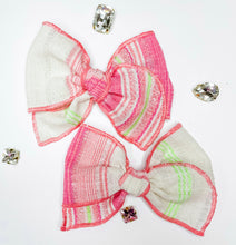 Load image into Gallery viewer, *PREORDER* Pink Stripe Linen Bows