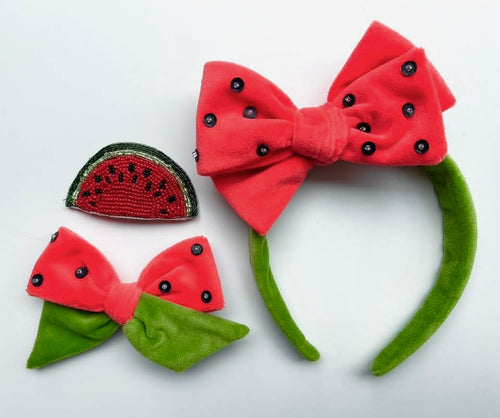 Watermelon Headbands, clips and Bows
