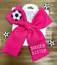 Load image into Gallery viewer, *4 Week TAT* Soccer Embroidered Bows