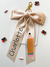 Load image into Gallery viewer, *PREORDER* Ivory Satin Keychains and Hair Bows