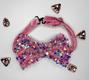Pink Sequin Bow Ties