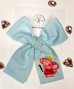 Peppa Embroidered Bows and Headbands
