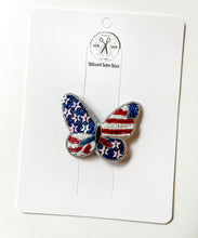 Load image into Gallery viewer, RWB Butterfly Beaded Clips