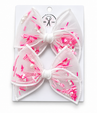 Load image into Gallery viewer, *SALE* Valentine’s Confetti (White Trim) Bows