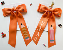Load image into Gallery viewer, *PREORDER* Orange Backpack Keychains and Hair Bows