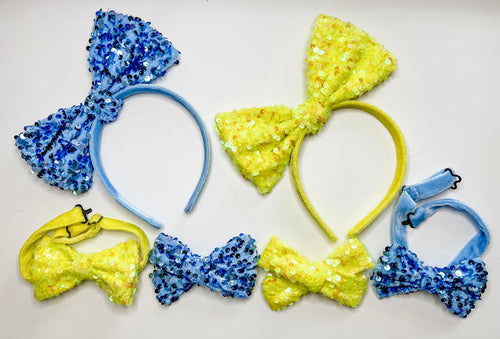 Spring Sequin Bows, Headbands & Bow Ties