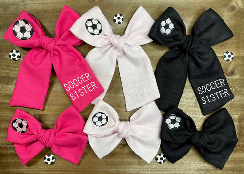 *PREORDER* Soccer Embroidered Bows