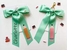 Load image into Gallery viewer, *PREORDER* Mint Satin Keychains and Hair Bows