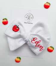 Load image into Gallery viewer, *4 Week TAT* Apple Name Bows