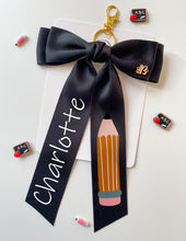 Load image into Gallery viewer, *PREORDER* Black Backpack Keychains and Hair Bows