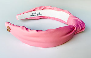 Pink Faux Leather Headband