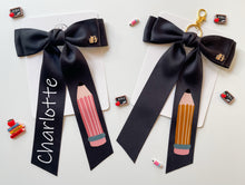 Load image into Gallery viewer, *PREORDER* Black Backpack Keychains and Hair Bows
