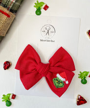 Load image into Gallery viewer, Grinch Embroidered Bows