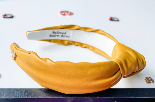 Pencil Yellow (Adult + Youth) Faux Leather Headband