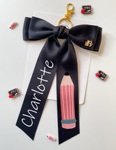 Load image into Gallery viewer, *PREORDER* Black Backpack Keychains and Hair Bows