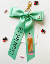 Load image into Gallery viewer, *PREORDER* Mint Satin Keychains and Hair Bows