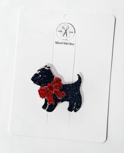 *PREORDER* Holiday Scottie Beaded Clip