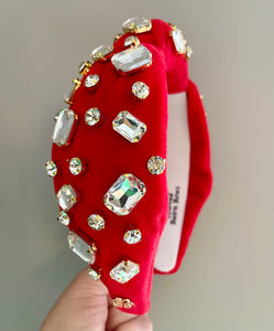 Red Velvet Embellished Headband