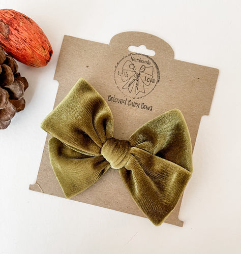 Moss Handtied Bows and Headbands