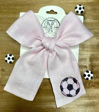 Load image into Gallery viewer, *4 Week TAT* Soccer Embroidered Bows