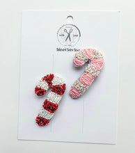 Load image into Gallery viewer, Candycane Beaded Clips