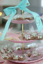 Load image into Gallery viewer, *PREORDER* Aqua Rhinestone Monogram Satin Bows