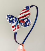 Load image into Gallery viewer, RWB Butterfly Beaded Clips