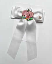 Load image into Gallery viewer, *PREORDER* Little Pumpkin Beaded Clip + Satin Bows