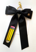 Load image into Gallery viewer, *PREORDER* Black Pencil Bows &amp; Backpack Keychains