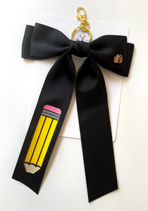 *PREORDER* Black Pencil Bows & Backpack Keychains