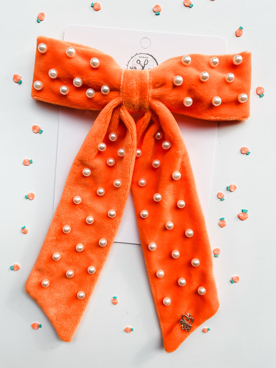 Carrot Orange Pearl Kara Bow