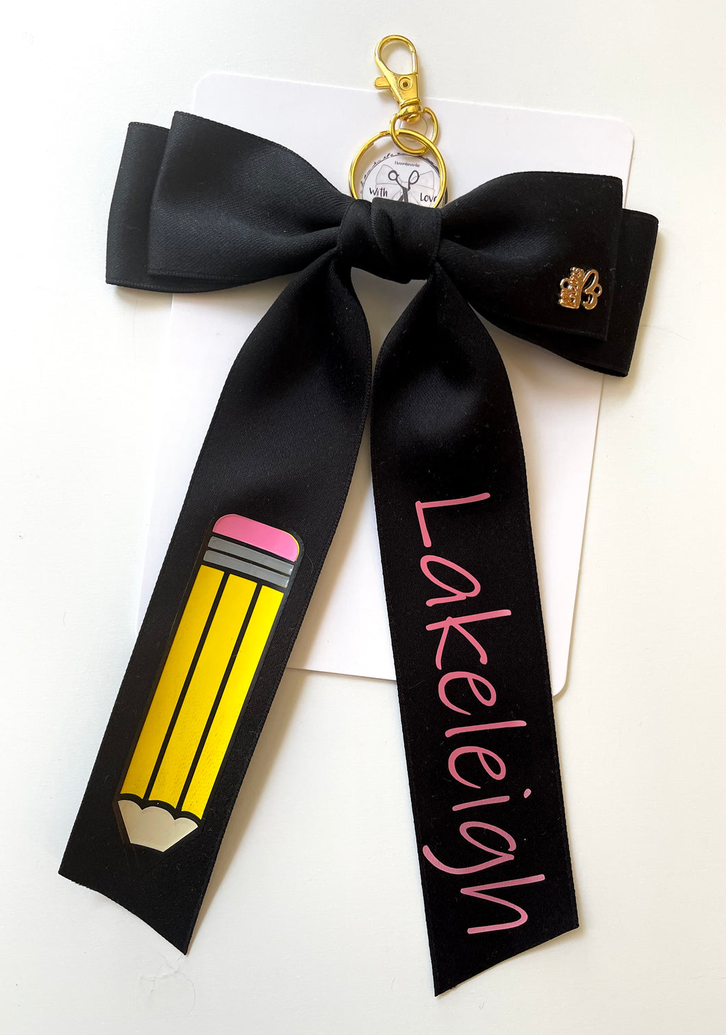 *PREORDER* Black Pencil Bows & Backpack Keychains